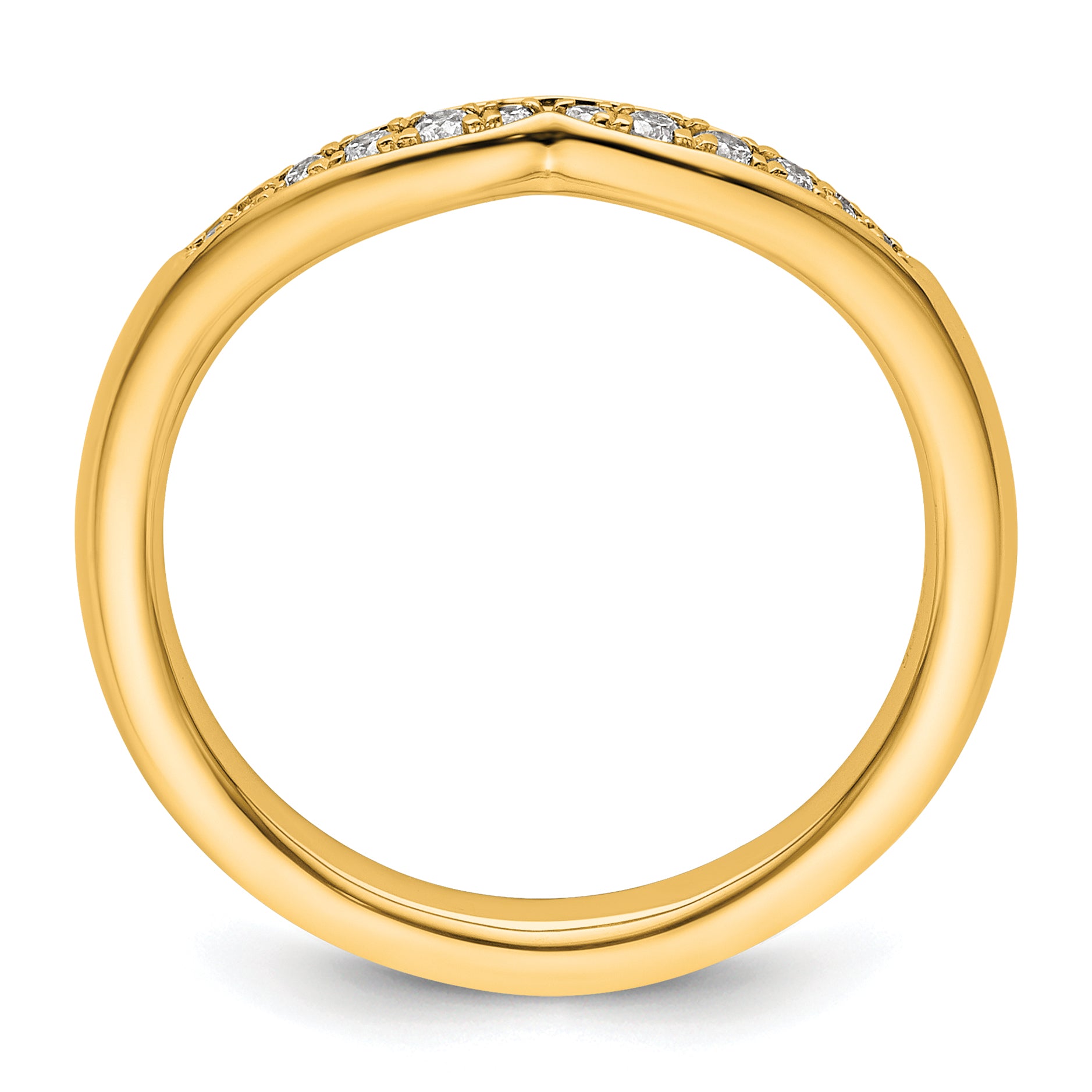 14k Stackable Expressions Diamond Curved Ring Secondary image