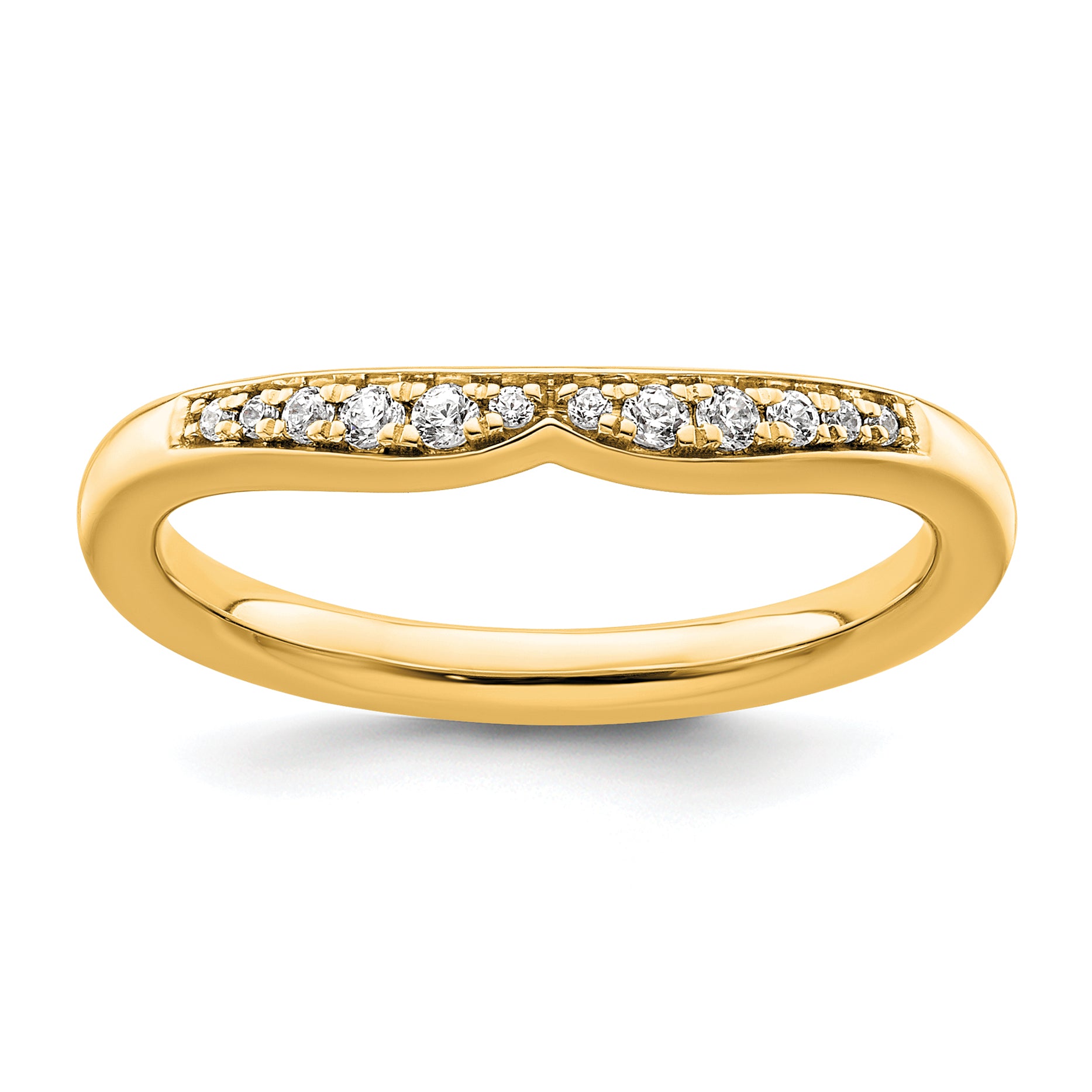 14k Stackable Expressions Diamond Curved Ring Main image