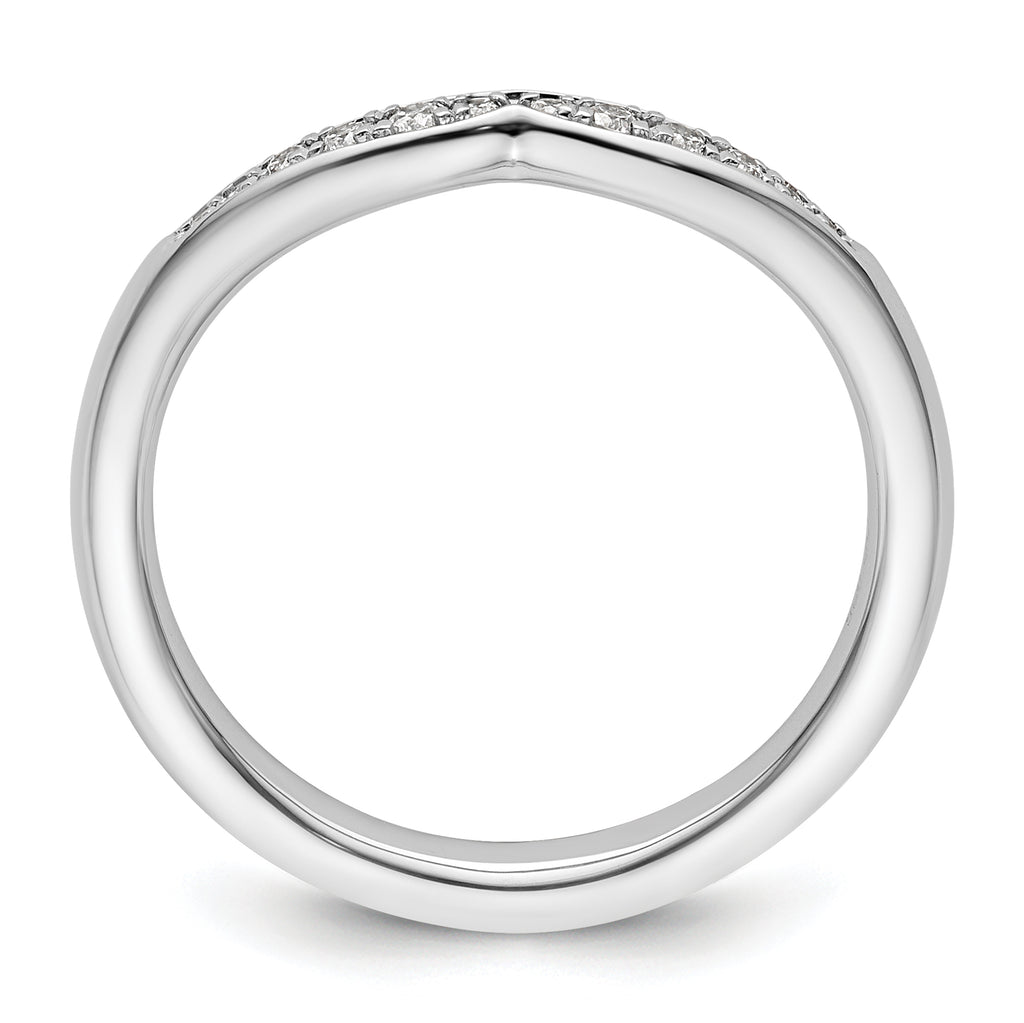 14k White Gold Stackable Expressions Diamond Curved Ring