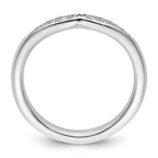 14k White Gold Stackable Expressions Diamond Curved Ring
