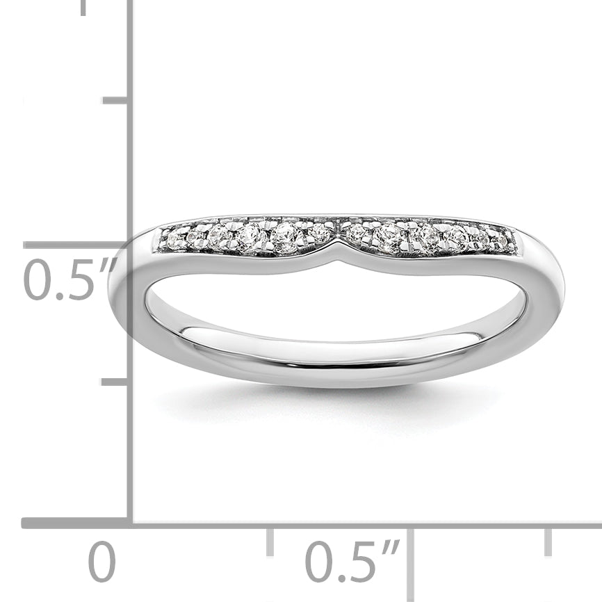14k White Gold Stackable Expressions Diamond Curved Ring