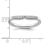 14k White Gold Stackable Expressions Diamond Curved Ring