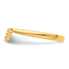 14k Stackable Expressions Diamond V-Shape Ring