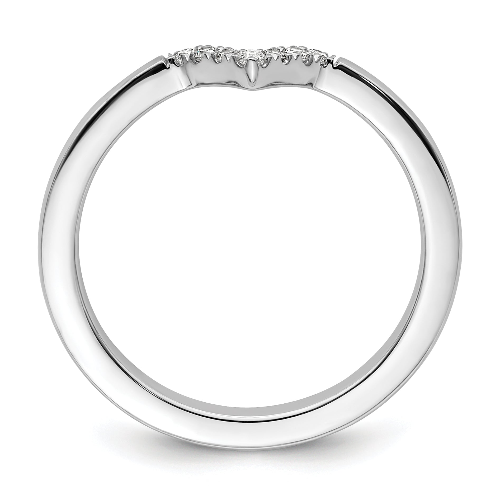 14k White Gold Stackable Expressions Diamond V-Shape Ring Secondary image