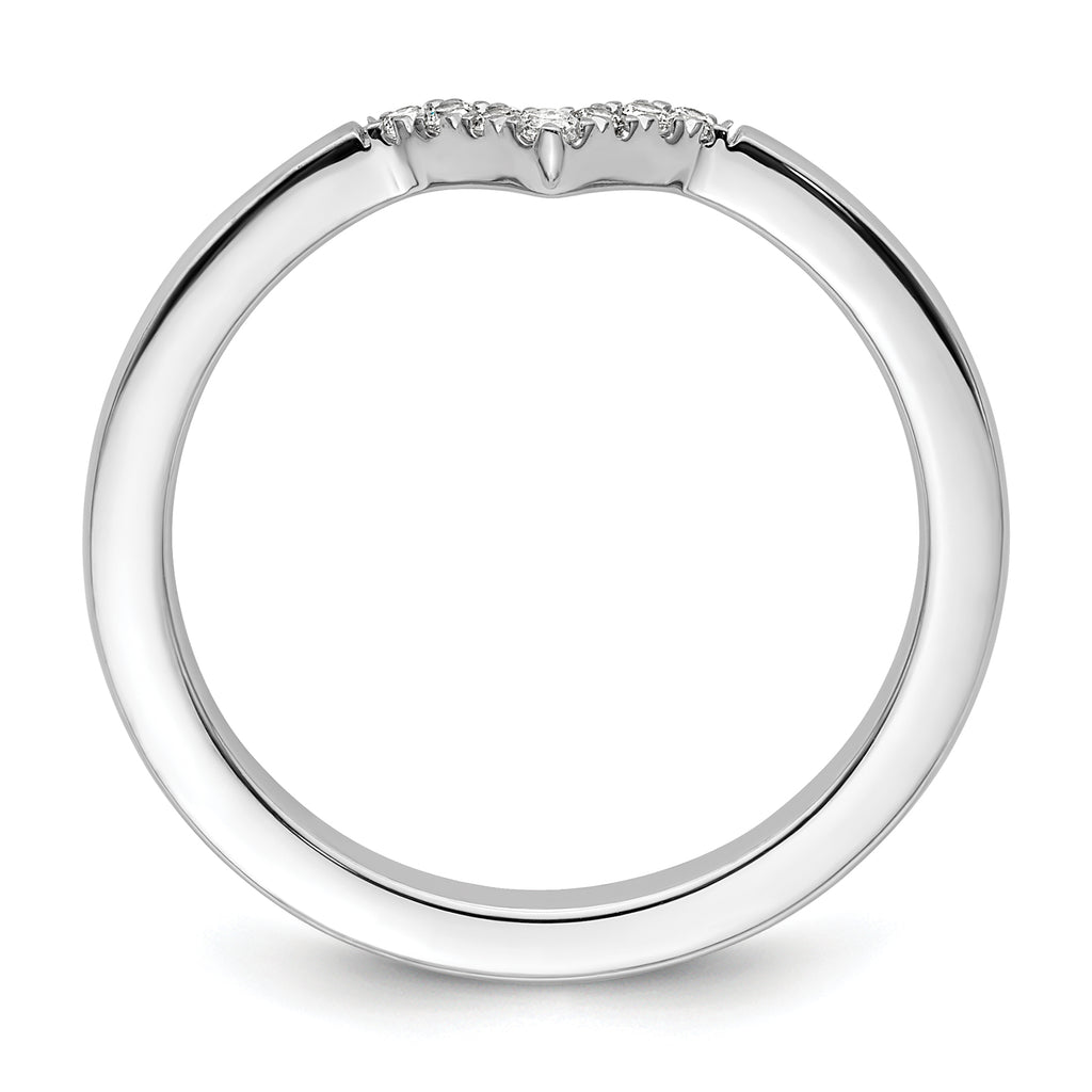 14k White Gold Stackable Expressions Diamond V-Shape Ring