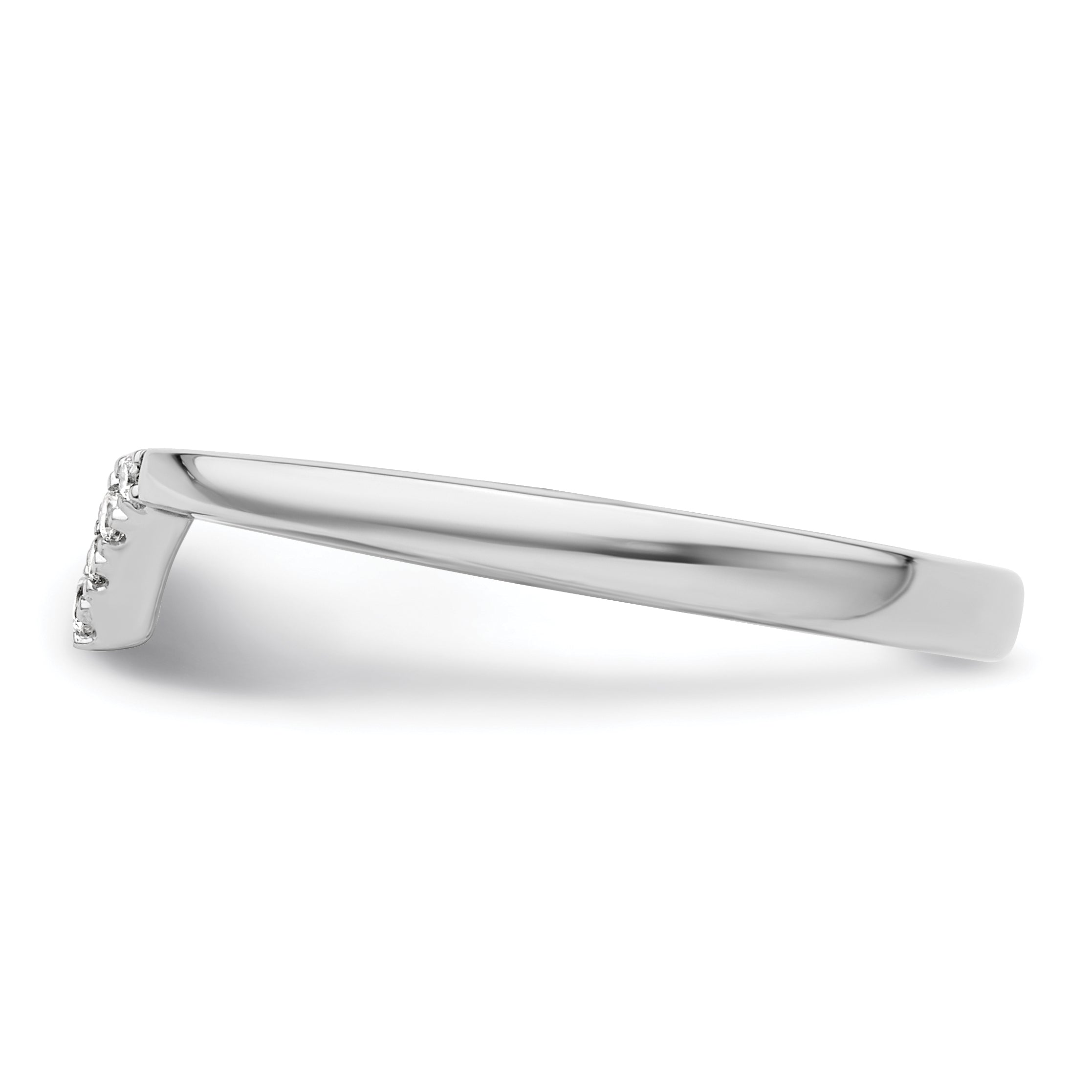 14k White Gold Stackable Expressions Diamond V-Shape Ring