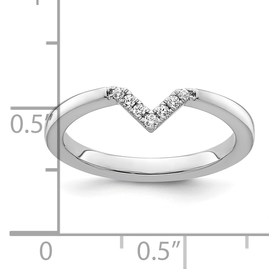 14k White Gold Stackable Expressions Diamond V-Shape Ring
