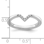 14k White Gold Stackable Expressions Diamond V-Shape Ring
