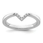 14k White Gold Stackable Expressions Diamond V-Shape Ring