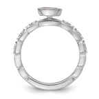 14k White Gold Stackable Expressions Amethyst and Diamond Ring