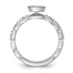 14k White Gold Stackable Expressions White Topaz and Diamond Ring