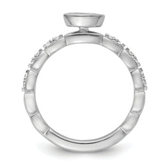 14k White Gold Stackable Expressions White Topaz and Diamond Ring