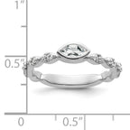 14k White Gold Stackable Expressions White Topaz and Diamond Ring