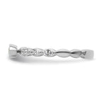 14k White Gold Stackable Expressions Cr.Emerald and Diamond Ring