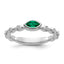 14k White Gold Stackable Expressions Cr.Emerald and Diamond Ring