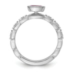 14k White Gold Stackable Expressions Rhodolite Garnet and Dia Ring