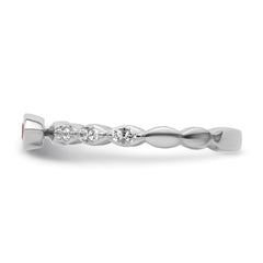 14k White Gold Stackable Expressions Created Ruby and Diamond Ring
