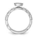 14k White Gold Stackable Expressions Peridot and Diamond Ring