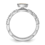 14k White Gold Stackable Expressions Citrine and Diamond Ring