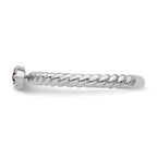 14k White Gold Stackable Expressions Garnet Twisted Ring