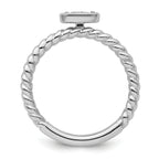 14k White Gold Stackable Expressions White Topaz Twisted Ring