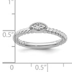 14k White Gold Stackable Expressions White Topaz Twisted Ring