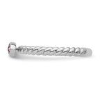 14k White Gold Stackable Expressions Created Ruby Twisted Ring