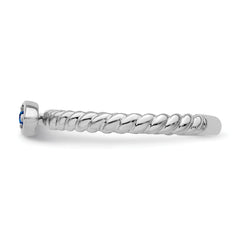 14k White Gold Stackable Expressions Created Sapphire Twisted Ring