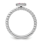 14k White Gold Stackable Expressions Pink Tourmaline Twisted Ring