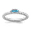14k White Gold Stackable Expressions Blue Topaz Twisted Ring