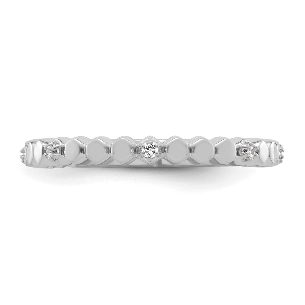 14k White Gold Stackable Expressions Diamond Ring
