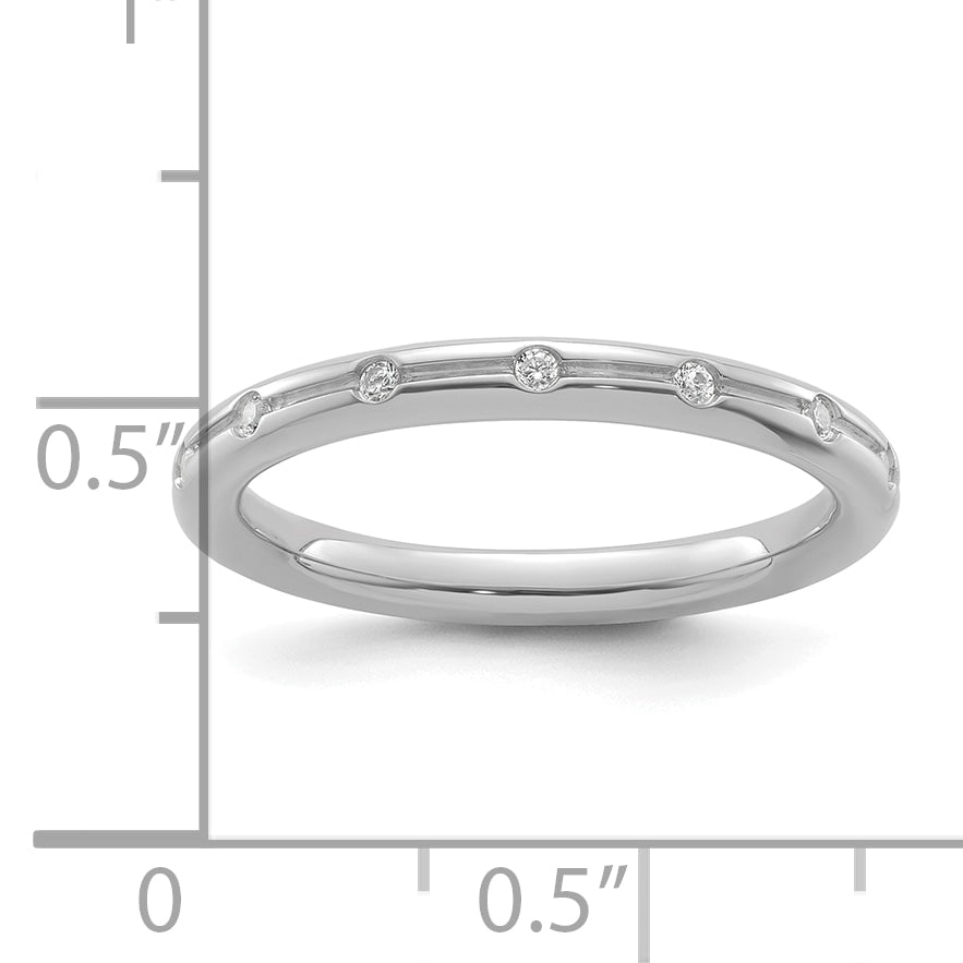 14k White Gold Stackable Expressions Diamond Ring