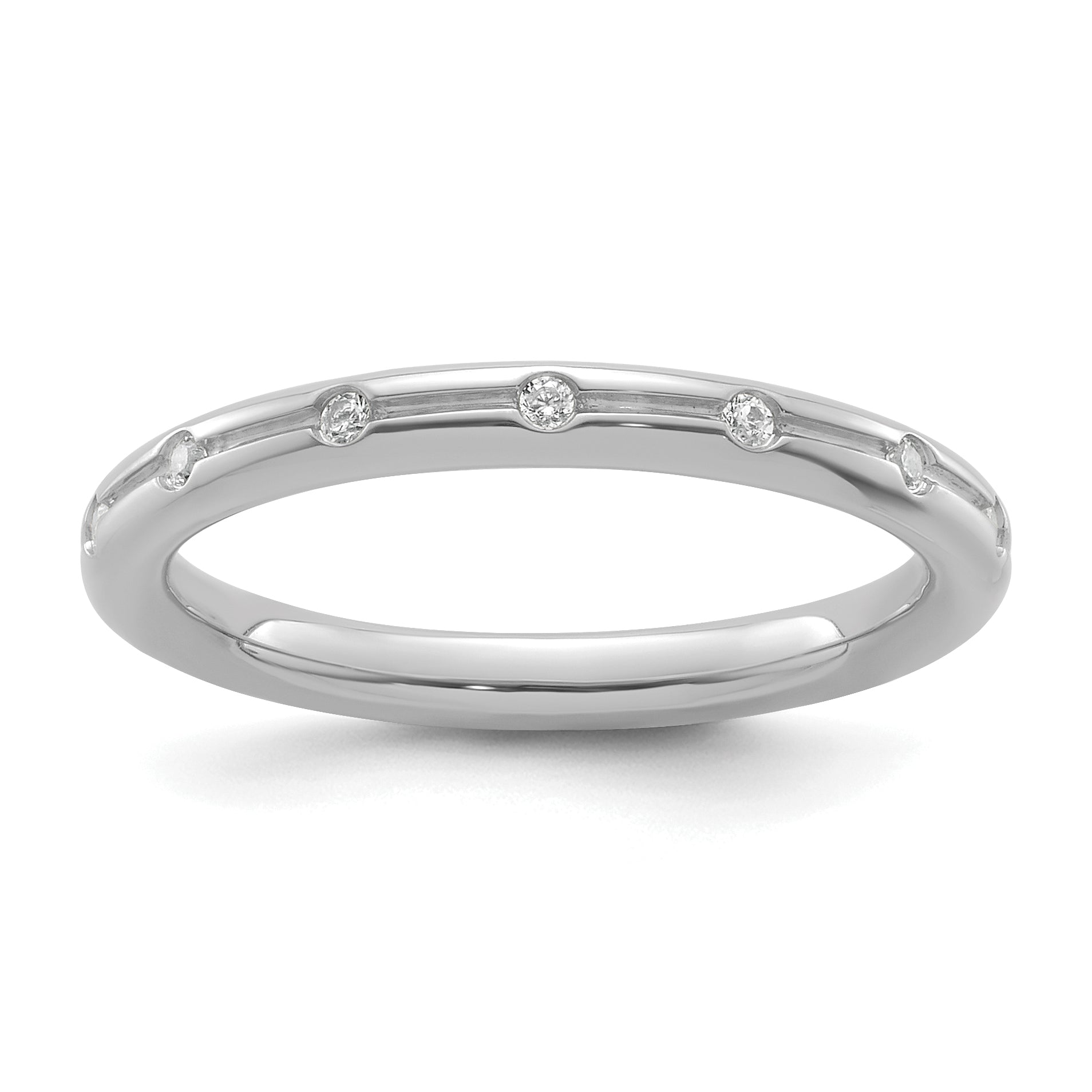 14k White Gold Stackable Expressions Diamond Ring Main image