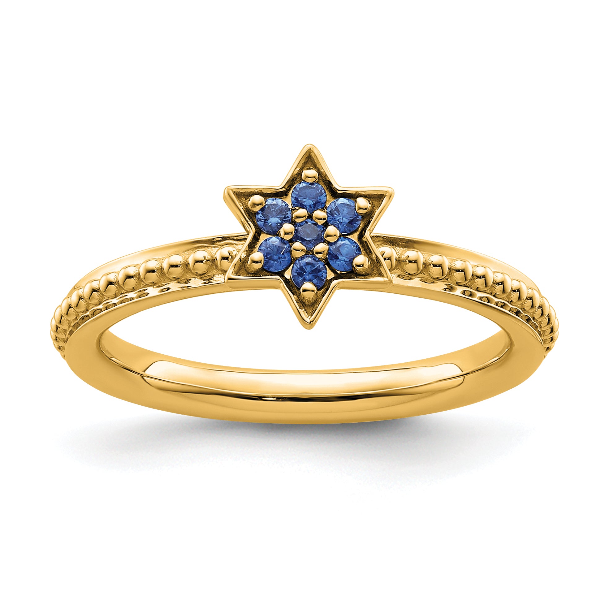 14k Stackable Expressions Created Sapphire Star Ring Main image