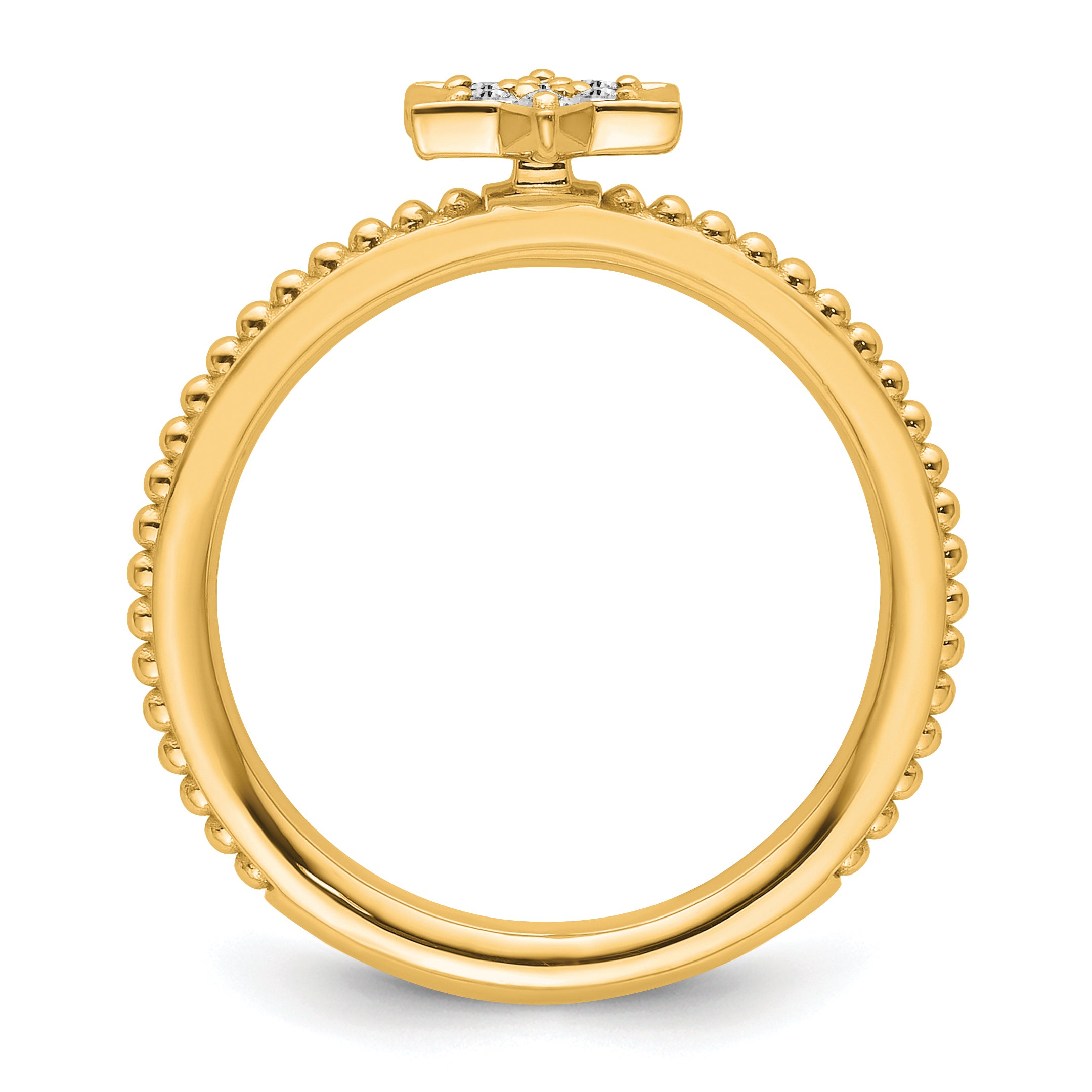 14k Stackable Expressions Diamond Star Ring Secondary image
