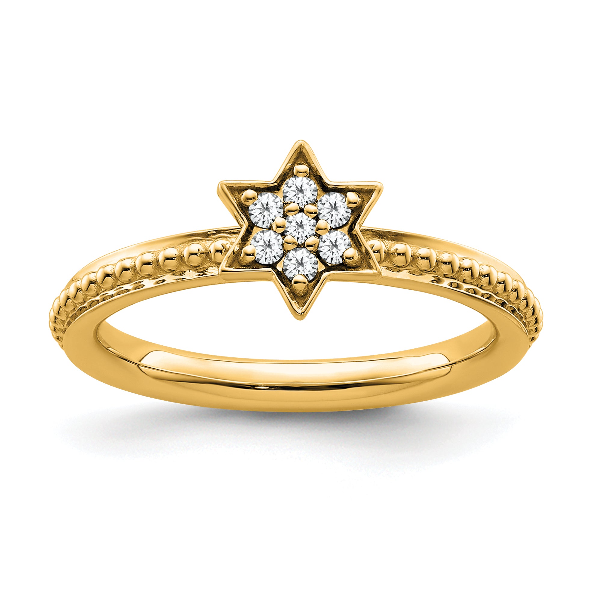 14k Stackable Expressions Diamond Star Ring Main image