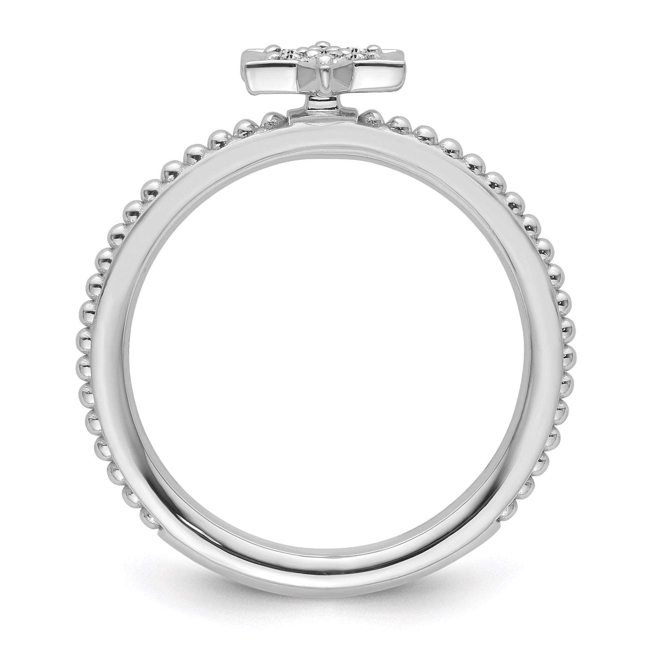 14k White Gold Stackable Expressions Diamond Star Ring Secondary image