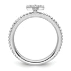 14k White Gold Stackable Expressions Diamond Star Ring
