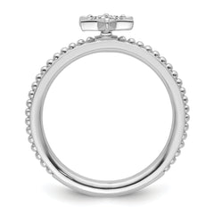 14k White Gold Stackable Expressions Diamond Star Ring - Sophia Jewelers