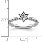 14k White Gold Stackable Expressions Diamond Star Ring