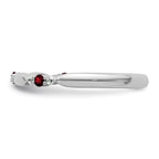 14k White Gold Stackable Expressions Garnet and Diamond Ring