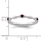 14k White Gold Stackable Expressions Garnet and Diamond Ring