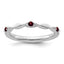 14k White Gold Stackable Expressions Garnet and Diamond Ring