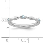 14k White Gold Stackable Expressions Aquamarine and Diamond Ring