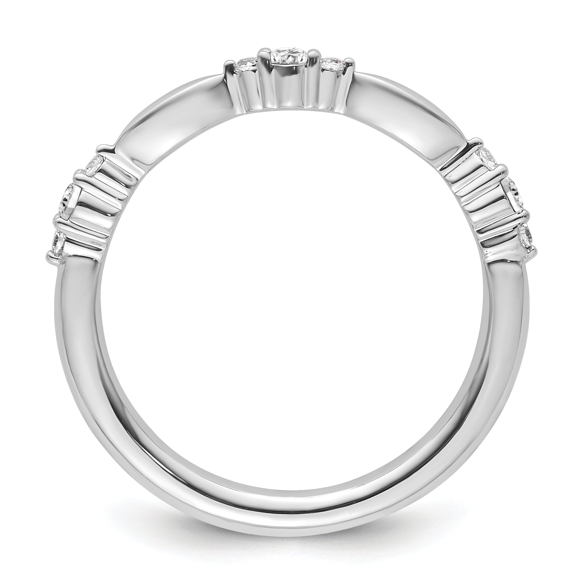 14k White Gold Stackable Expressions White Topaz and Diamond Ring Secondary image