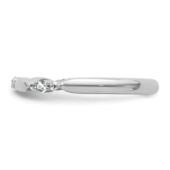 14k White Gold Stackable Expressions White Topaz and Diamond Ring