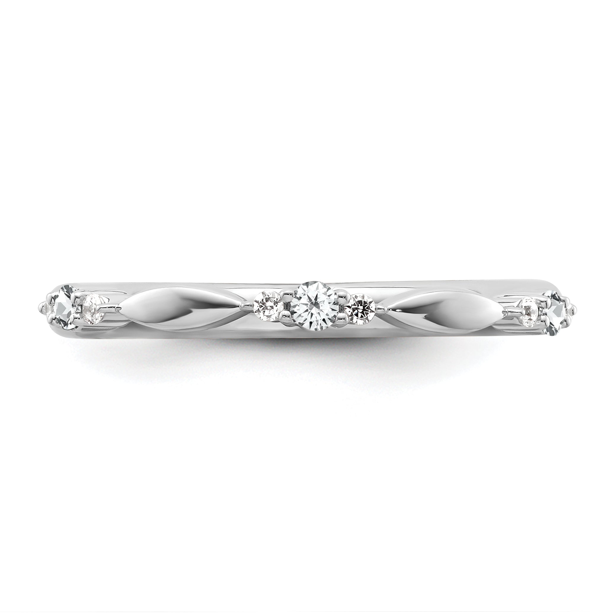 14k White Gold Stackable Expressions White Topaz and Diamond Ring