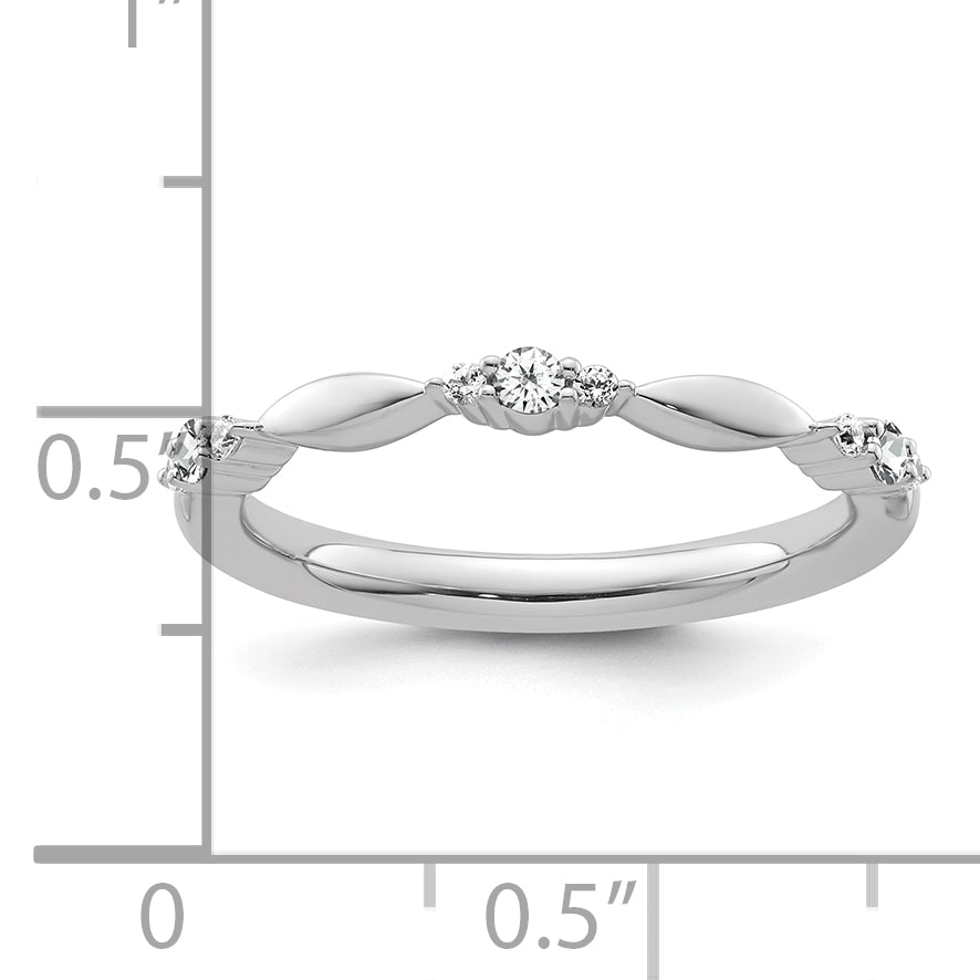 14k White Gold Stackable Expressions White Topaz and Diamond Ring