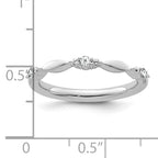 14k White Gold Stackable Expressions White Topaz and Diamond Ring