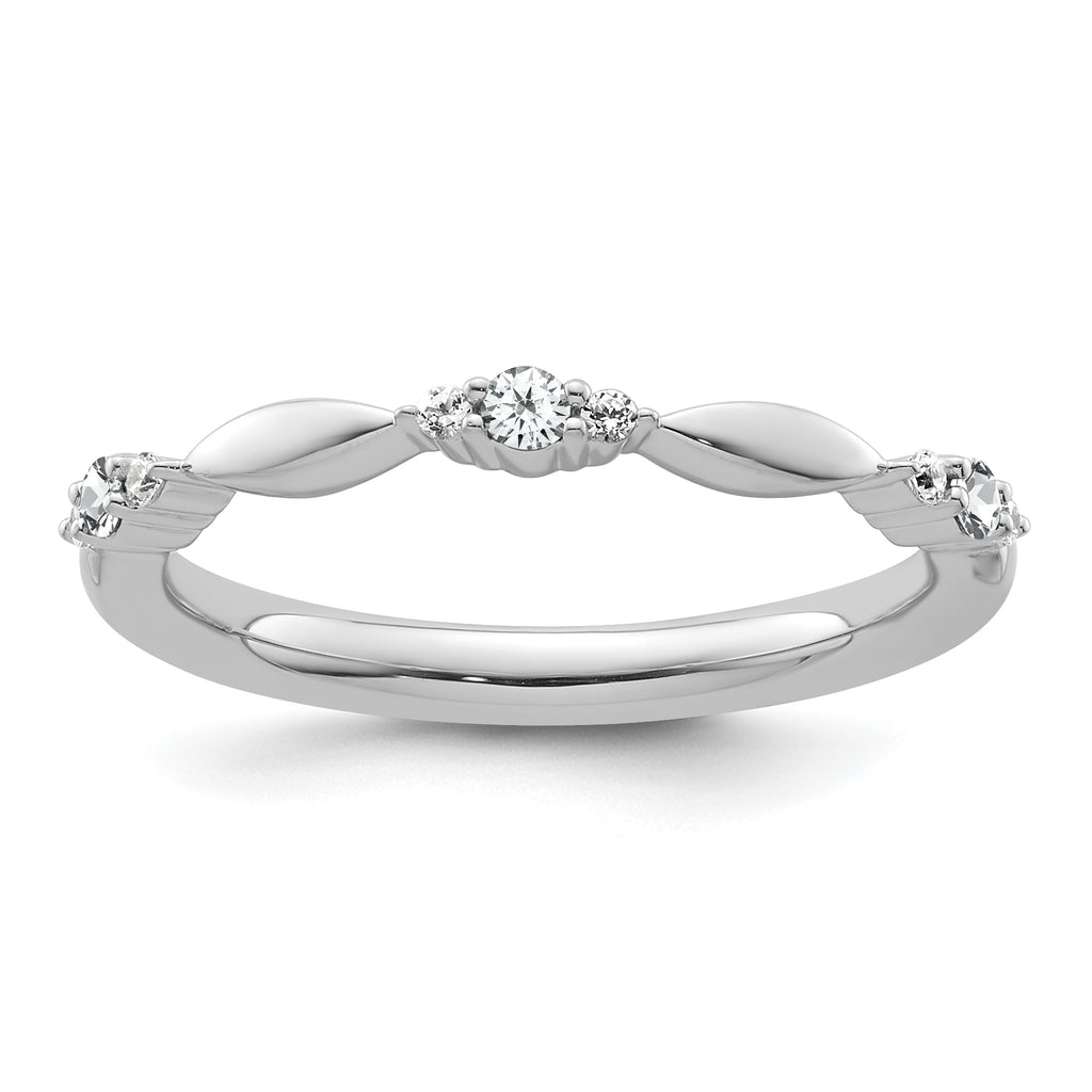 14k White Gold Stackable Expressions White Topaz and Diamond Ring